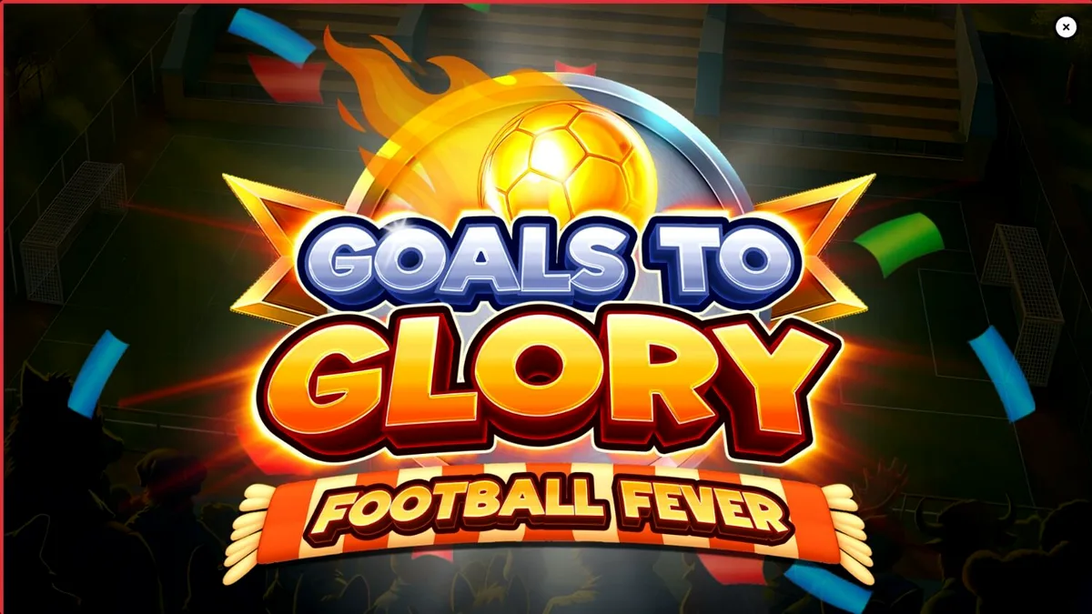 Tampilan visual slot Goals to Glory Football Fever dengan karakter hewan pemain sepak bola