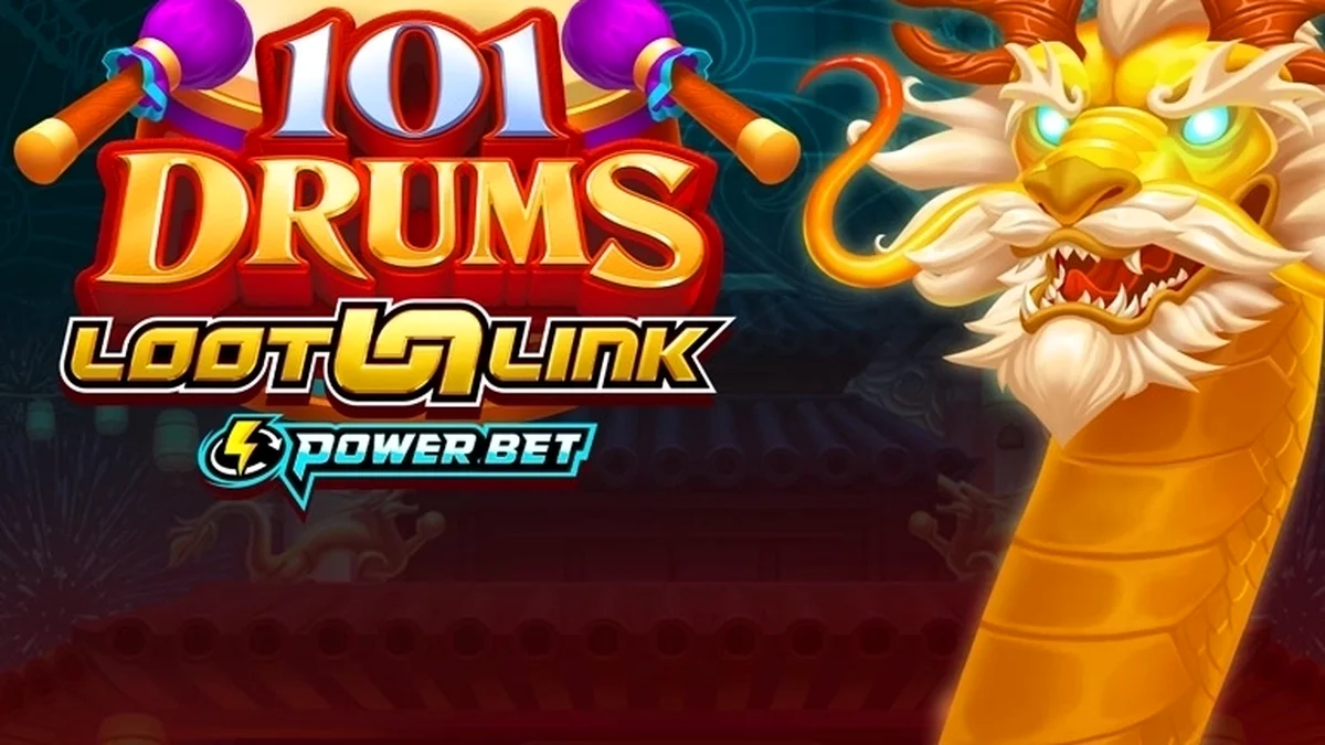 Tampilan visual gulungan slot 101 Drums dengan tema drum yang menarik